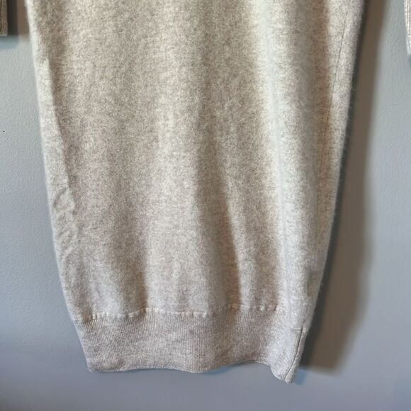 NAADAM 100% Cashmere Sweater Dress in Oatmeal V-Neck Size XS - Picture 7 of 15